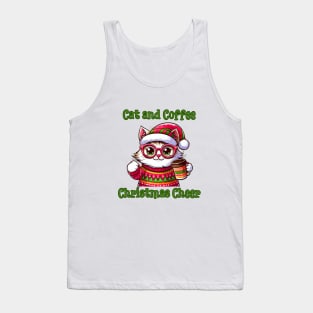 I Love Coffee Christmas And Cats, Cat And Coffee Tank Top